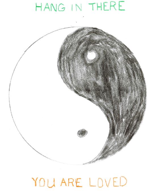 a drawing of the ying-yang symbol